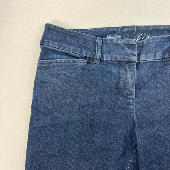 The Limited Womens Flare Jeans Blue Navy Pockets Dark Wash Denim Cotton Blend 8L - Picture 8 of 10